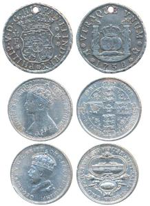Mexico, Phillip V, Silver 4 Reales, 1738, rev. crowned globes between crowned pillars (KM 