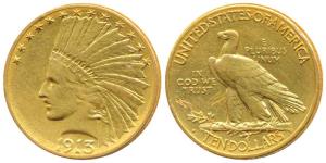 United States of America, Gold $ 10 (Dollars), 16.78g, Liberty head on obv., Motto to the 