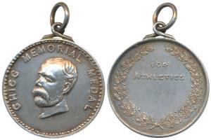 Grigg Memorial Medal, Silver Medal, 16g, bust of a gentleman on obv., For Athletics within