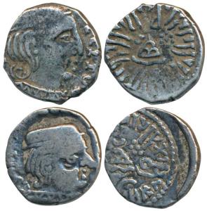 Western Kshatrapas, Kardamaka Family, Svami Rudrasena III and Vishvasena, Silver Drachma (