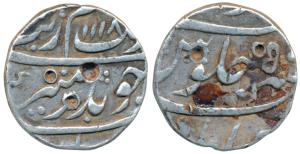 Aurangzeb, Silver ½ Rupee, 5.70g, Ahmedabad Mint, AH 1118/5 (KM 294.1). Fine.