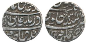 Silver Rupee, 10.90g, Ahmednagar Farrukhabad Mint, RY 39, in the name of Shah Alam II (KM 