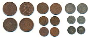Hyderabad, Mir Usman Ali Khan, Silver 4 and 2 Annas (3), AH 1362; Nickel Anna and 2 Annas,