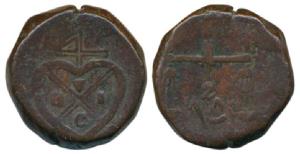 Copper 2 Pice / Double Pice, 20.93g, EIC bale mark and date 1804 on obv. scales on rev. wi