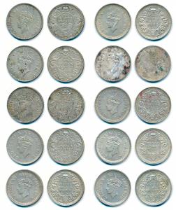 George VI, Silver Rupee, 1940 (3), 1941, 1942 (2), 1943 (2) and 1944 (2), Bombay Mint. Exc
