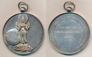 Goa a Pre Liberation Silver Medal, 44.35g, The Asiatic Government Security Life Assurance 