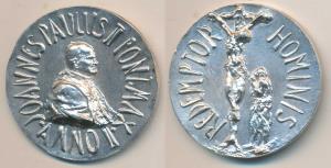 John Paul II, Silver Medallion, 39.15g, obv. highly raised bust of the Pope looking to rig
