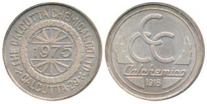 The Calcutta Chemical Co. Ltd., Silver Medal, 15g, 1975. Uncirculated.
