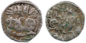 Samanta Dewa, Silver Jital, Bull and Horse Man, 3.22g, (G# 305).