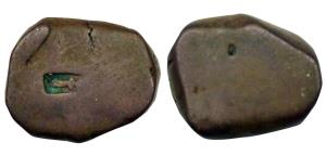 Copper Paisa, Sword as a counter mark, 11.85g.