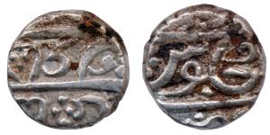 Tellicherry, Malabar coast, Silver Thalassery Fanam or 1/5 Rupee, 2.18g, posthumous issue 