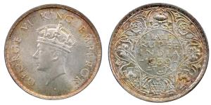George V, Silver ½ Rupee, 5.82g, 1939, Bombay Mint, (KM 549).