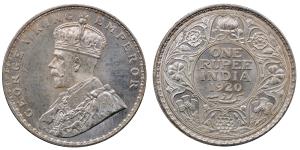 George V, Silver Rupee, 1920, 11.69g, Bombay Mint, (KM 524).