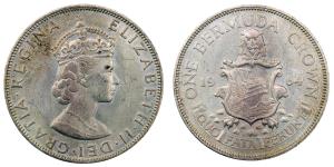 Bermuda, Elizabeth II, Silver Crown, 22.59g, 1964 (KM 14).