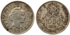 Brazil, Silver 1000 Reis, 9.87g, (KM 510).