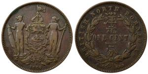 British North Borneo, Bronze 1 Cent, 9.03g, 1886, (KM 2).