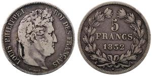 France, Louis Philippe I, Silver 5 Francs, 24.61g, 1832, (KM 749).