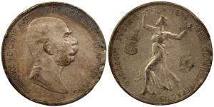 France, Gloriose Peractis, Silver 5 Corona, 23.94g, 1908.