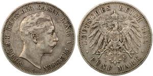 Germany, Wilhelm II, Silver 5 Mark, 27.56g, 1902, (KM 523).