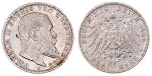 Germany, Wilhelm II, Silver 3 Mark, 1909, 16.52g, (KM 635).