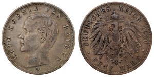 Germany, Otto Koenig, Silver 5 Mark, 27.47g, 1900, (KM 915).