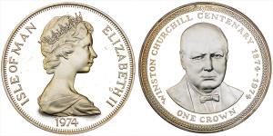 Isle of Man, Elizabeth II, Silver Crown, 28.54g, 1974, (KM 30).