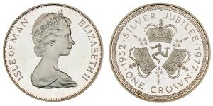 Isle of Man,Elizabeth II, Silver Crown, 28.87g, 1977, (KM 41a).