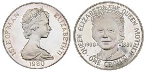Isle of Man, Elizabeth II, Silver Crown, 28.57g, 1980, (KM 68).