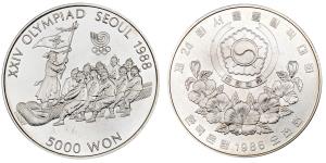 Korea, XXIV Olympiad Seoul, Silver, 10000 Won, 16.79g, 1986, (KM 55).