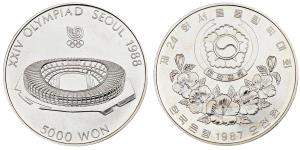 Korea, XXIV Olympiad Seoul, Silver, 10000 Won, 16.67g, 1987, (KM 60).