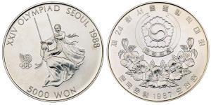 Korea, XXIV Olympiad Seoul, Silver, 10000 Won, 16.75g, 1987, (KM 67).