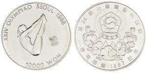Korea, XXIV Olympiad Seoul, Silver, 10000 Won, 33.44g, 1987, (KM 57).