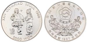 Korea, XXIV Olympiad Seoul, Silver, 10000 Won, 16.65g, 1987, (KM 61).