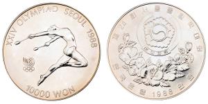 Korea, XXIV Olympiad Seoul, Silver, 10000 Won, 33.25g, 1988, (KM 74).