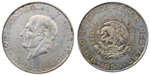 Mexico, Silver Pesos, 1955, 17.9g, (Km 469).