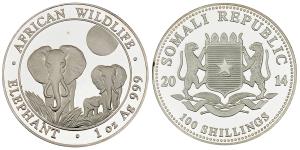 Somali, Silver 100 Shillings, 31.13g, 2014.