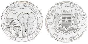 Somali, Silver 100 Shillings, 31.09g, 2015.
