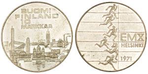 Suomi Finland, Silver 10 Marakkaa, 23.98g, 1971, (KM 52).