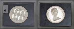 Turks and Caicos, Silver 20 Crowns, 38.70g, 1976, 4 Victoria Cameous left (KM 14).