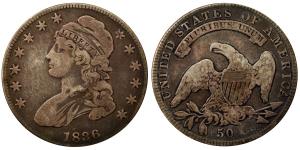 United States of America, Liberty, Silver 50 Cent, 13.16g, 1836, (KM 37).