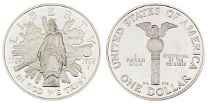 United States of America, Liberty, Silver Dollar, 26.73g, 1986, (KM 225). In original box 