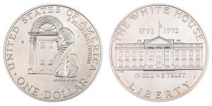 United States of America, the White House, Silver Dollar, 26.68g, 1992, (KM 236). In origi
