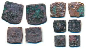 Indo-Greek (2), Menander I, Copper Unit, obv. head of an Indian elephant, rev. club of Her