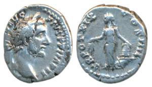 Roman, Antoninus Pius (138-161 AD), Silver Denarius, 3.25g, obv. laureate head to right, r