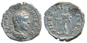 Roman, Antoninus Pius, Silver Denarius, 2.85g, obv. laureate head to right, rev. Fides sta