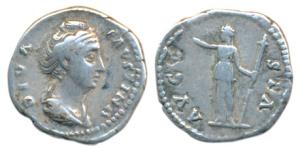 Roman, Faustina Senior (138-140/1 AD) Struck under Antoninus Pius, Silver Denarius, 3.43g,