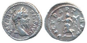 Roman, Septimius Severus, Silver Denarius, 3.24g, obv. laureate head to right, rev. Victor