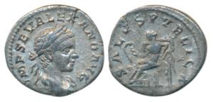 Roman, Severus Alexander (222-235 AD), Silver Denarius, 2.64g, obv. laureate head to right