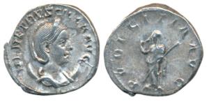 Roman, Herennia Etruscilla (249-251 AD), Silver Denarius, 4.42g, draped, diademed bust rig