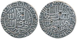 Sher Shah Suri, Silver Rupee, 11.24g, Mintless type, AH 949, Jahanpanah type, legend withi